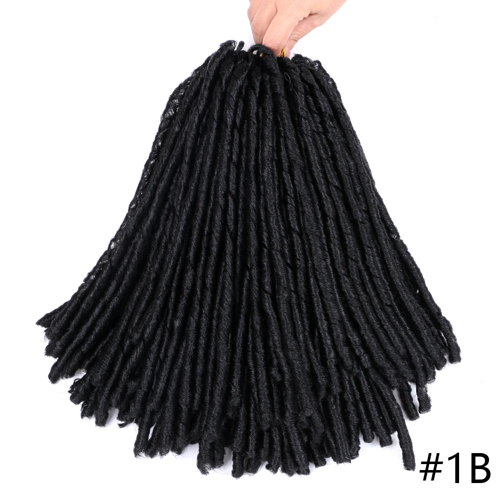 Мягкие локоны дреды плетение волос Вязание крючком плетение волос синтетические волосы на крючках Наращивание волос 14 дюймов высокая температура волокна коса