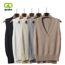 Women Knitted Sweaters Korean Style Sleeveless Vest Pullover Clothing Women's Jumpers Abrigos Mujer Invierno 2021 Sweter C8998