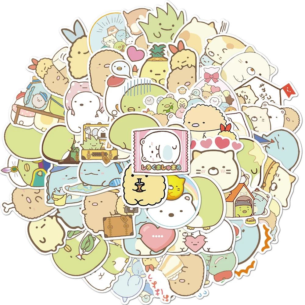 

50pcs kawaii Sumikko Sumikkogurashi Stickers for Laptop Bike Notebook Motorcycle Helmet Car Waterproof Sticker Craft Supplies