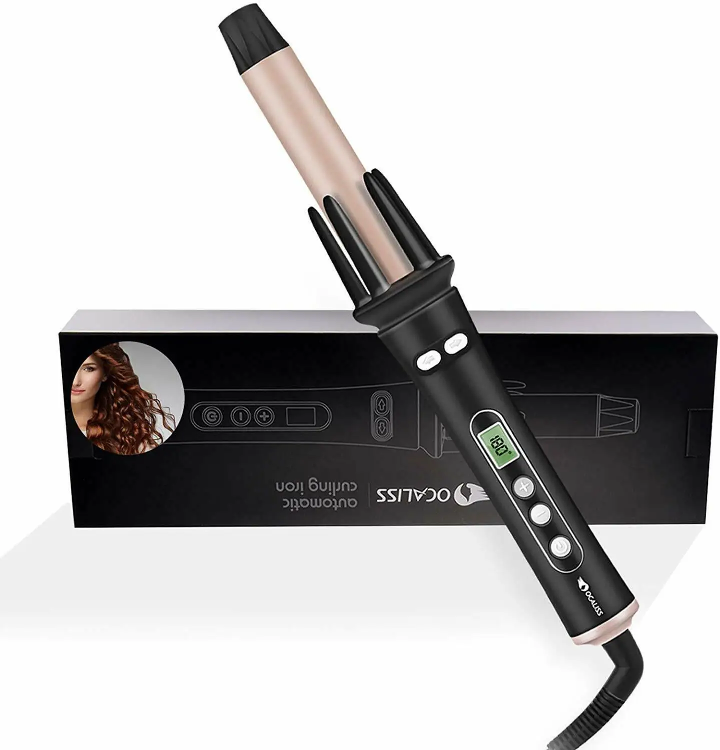 

Curling Iron Automatic Hair Curling Wand Hair Curler Ocaliss Auto Wavy Curling iron 1-inch 30s Instant Ceramic Heat Wand and LCD