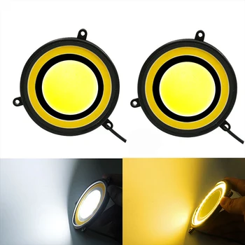 

2Pcs Car LED Daytime Running lights DC 12V Led DRL COB Driving Fog Lamp Flexible Auto Waterproof Update Ultra Bright Bulb