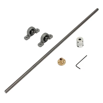 

3D printer T8 Screw Lead Screw 400mm Steel Lead Screw Shaft Nut Mounting (2 PCS)