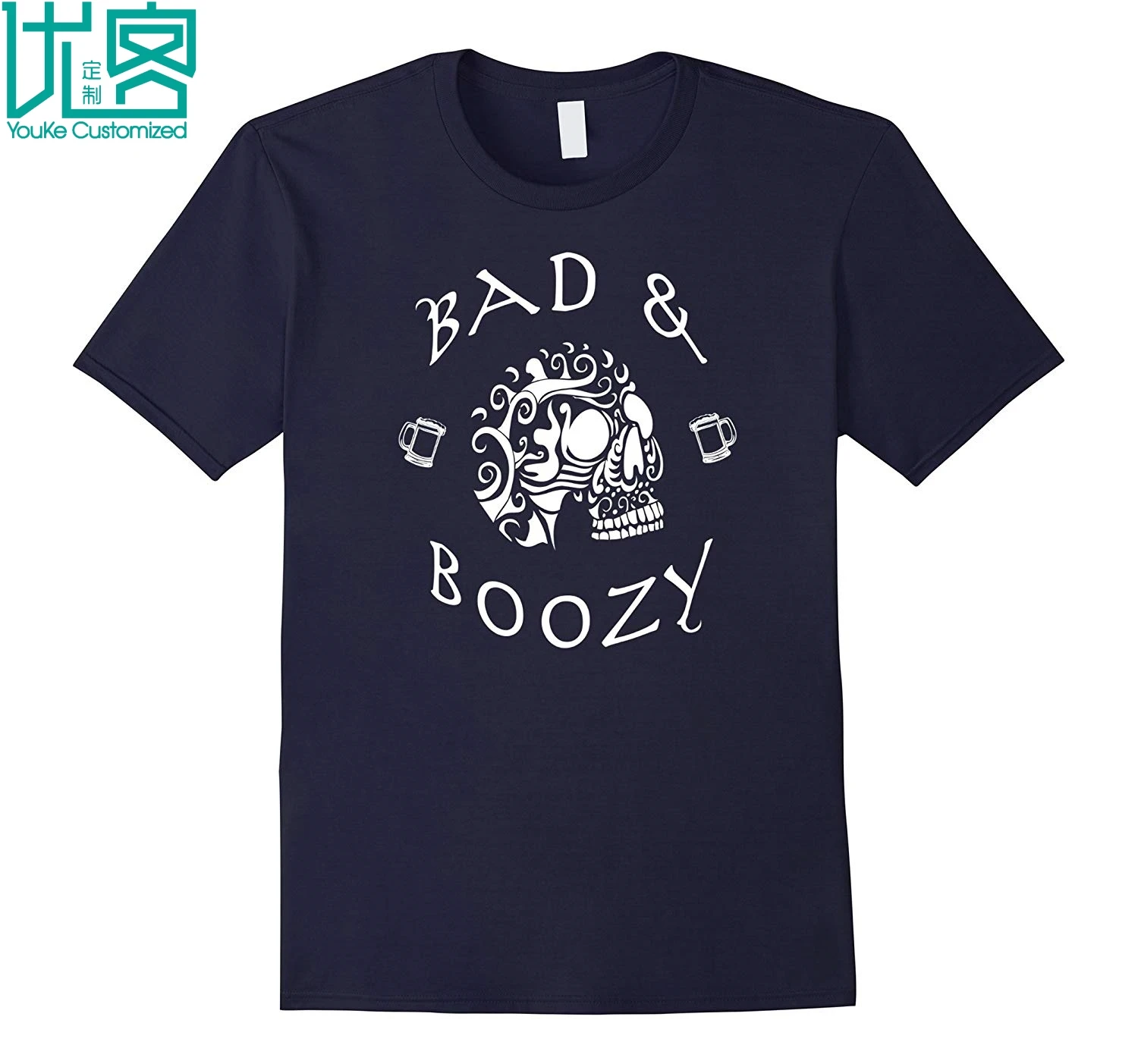Футболка с черепом Bad &amp Boozy футболка надписью Beer Drinkers потрясающие Уникальные
