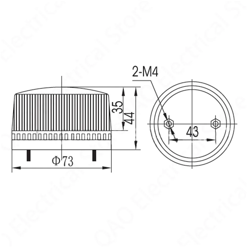Luce lampeggiante a LED, spia lampeggiante Spia luminosa di allarme, CA 220 V, rosso Ulisem