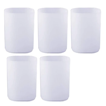 

5 Pack Pencil Pen Holder Cup Containers Makeup Desk Organizer Storage for Office School Home Supplies (White(5 Pack))