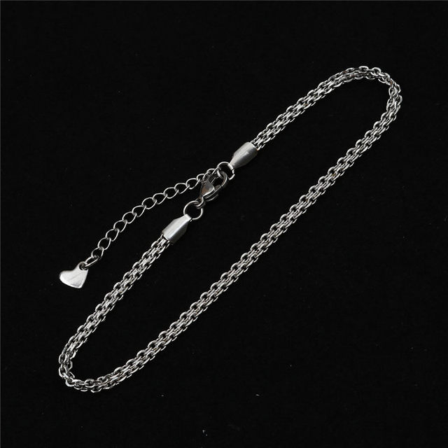 Stainless Steel Anklet Simple  On Foot Ankle Bracelets For Women Men Leg Chain Jewelry Gifts 23.5cm - 22cm Long 1 PC