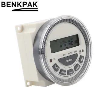 

12V 24V 110V 220V NO + NC timer switch 24 Hours 7 Days Digital Programmable Time Switch 16A 5Pins Automatic Gate Timer
