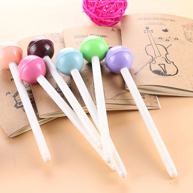 

24 Pcs Stationery Cute Fresh Candy-colored Black Pen Lollipop Gel Pen Personality Sprouting Stationery Gifts Stationery