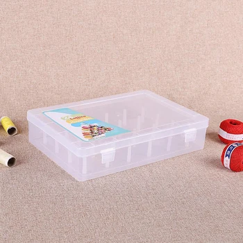 

Empty Sewing Spools Box Thread Bobbins Transparent Storage Case Container Clear