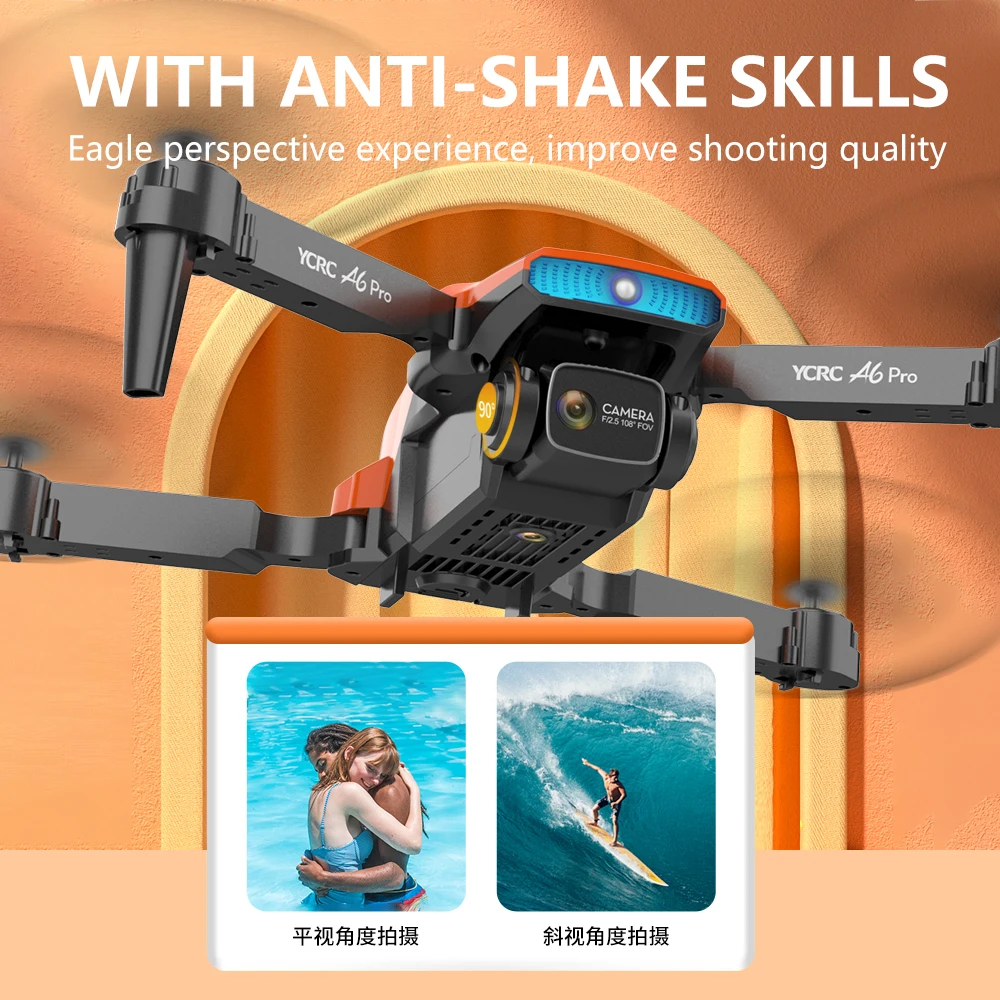 RC Quadcopter hot A6 Pro Drone 4k HD Wide-Angle Dual Camera 1080P WIFI Visual Positioning Height Keep Rc Drone Follow Me Quadcopter RC Drones Toys eachine e58 remote control