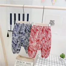 Новая Стильная летняя одежда, рубашка для маленьких девочек 0-3 лет, противомоскитные штаны, шаровары из чистого хлопка эластичная одежда для маленьких девочек