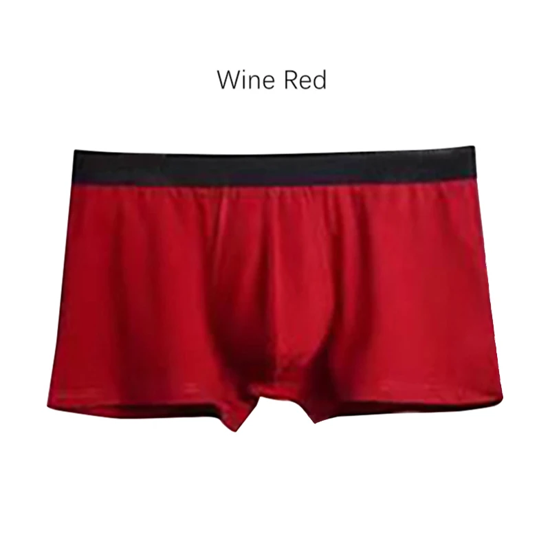 Wine Red Боксеры Шорты мужские хлопок Мягкая комфортная ткань трусы боксеры нижнее белье мужские однотонные дышащие трусы - Цвет: Wine Red
