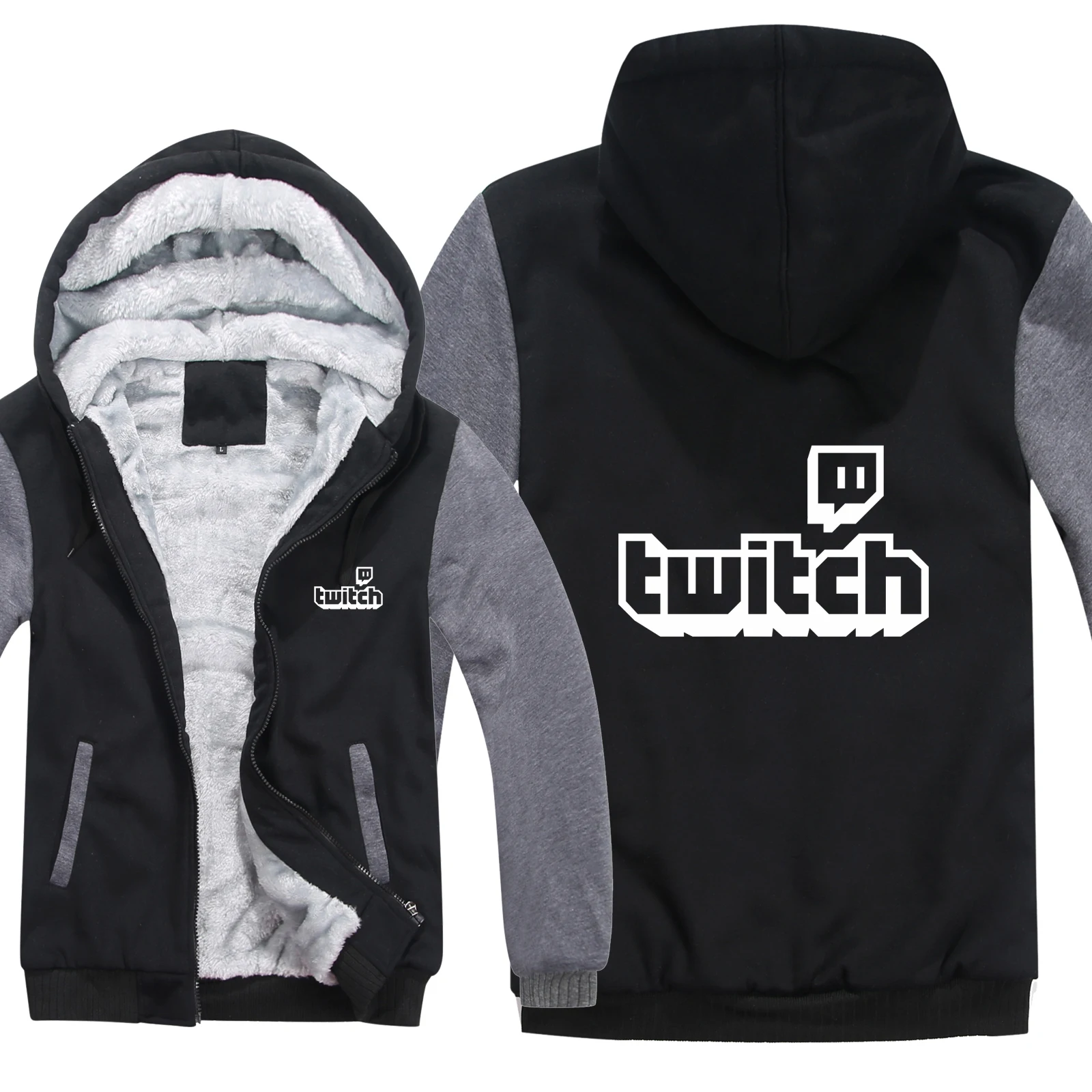 Twitch Channel толстовки мужские повседневные пальто шерстяная куртка с подкладкой