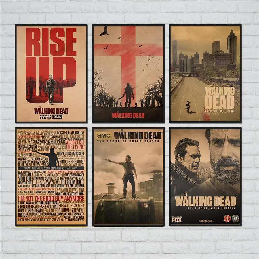 Walking Dead винтажный действующий постер из фильма Классическая настенная