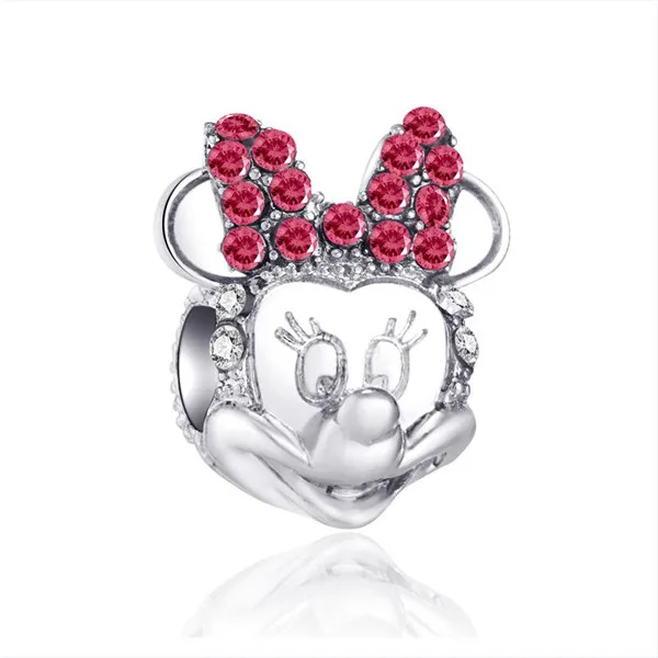 Кристалл Птица Краб Собака Сова Микки Минни DIY бусины подходят Pandora талисманы браслеты и браслеты для женщин простой стиль ювелирные изделия Pulsera