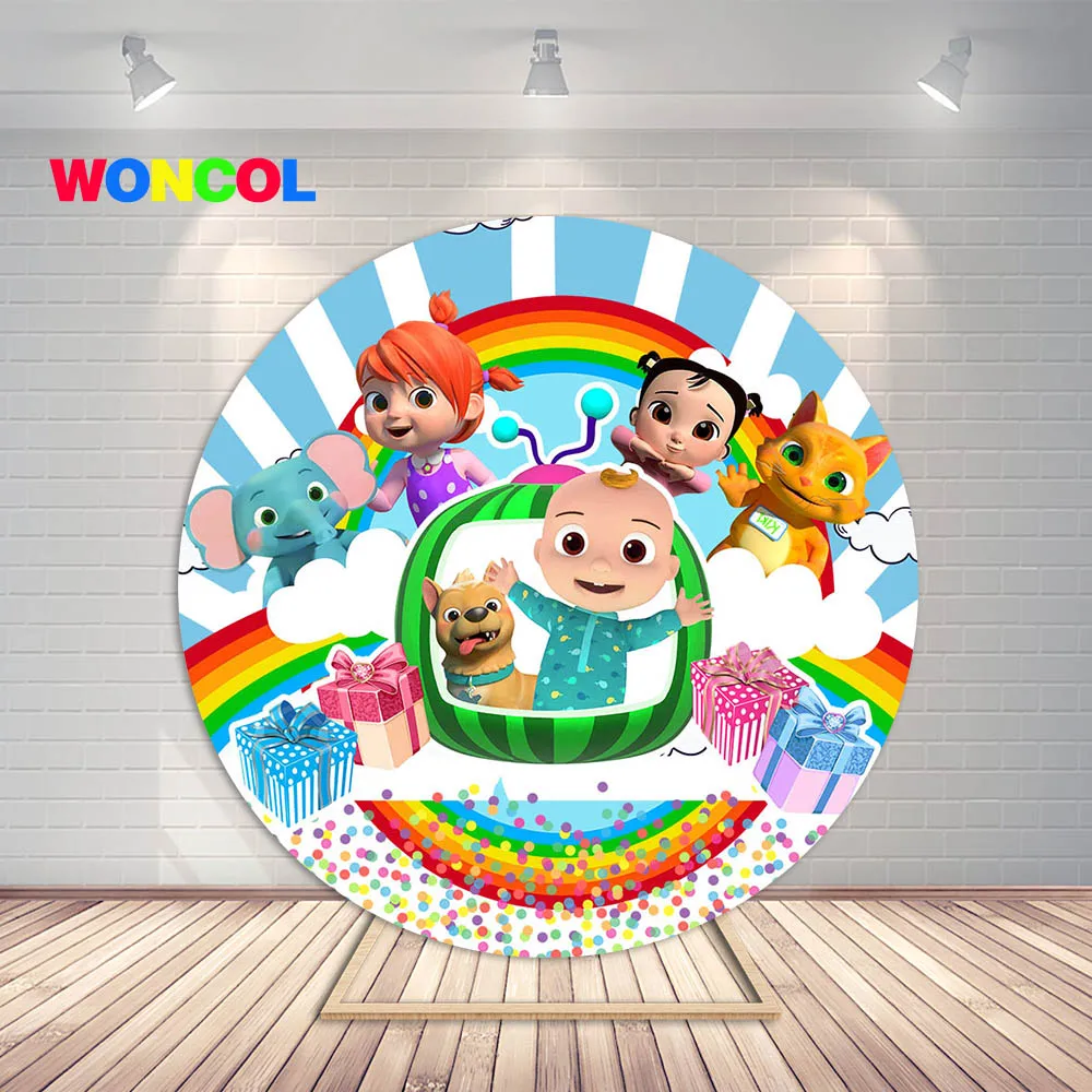 Woncol мультфильм Дыня круглая фотография Фон дети день рождения ребенка душ фото