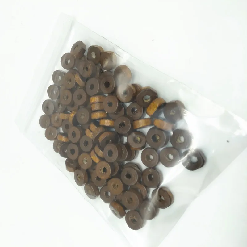 100 шт плоские деревянные бусины для изготовления браслетов и ожерелий 8 мм коричневого цвета аксессуары для ювелирных изделий
