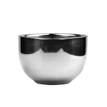 Чаша для мыла для бритья из нержавеющей стали с двойными краями, безопасная бритва, Классическая подставка для щетки, чаша для крема для бритья, 8,2*5,7 см, без щетки