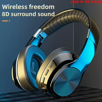 

Wireless Bluetooth Headphones Foldable Headset Support TFCard/FM Radio/Bluetooth AUX Stereo Mode HiFi Headset With Mic Deep Bass