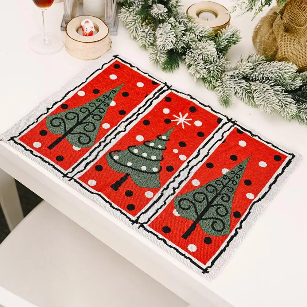 

Cotton Linen Printed Western Food Pads Christmas Series Table Mat Decoration Coasters Hot Insulation Wear Resistant Placemats