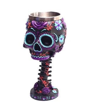 

Color skull wine cups and mugs resin stainless steel coffee mugs cool drinkware