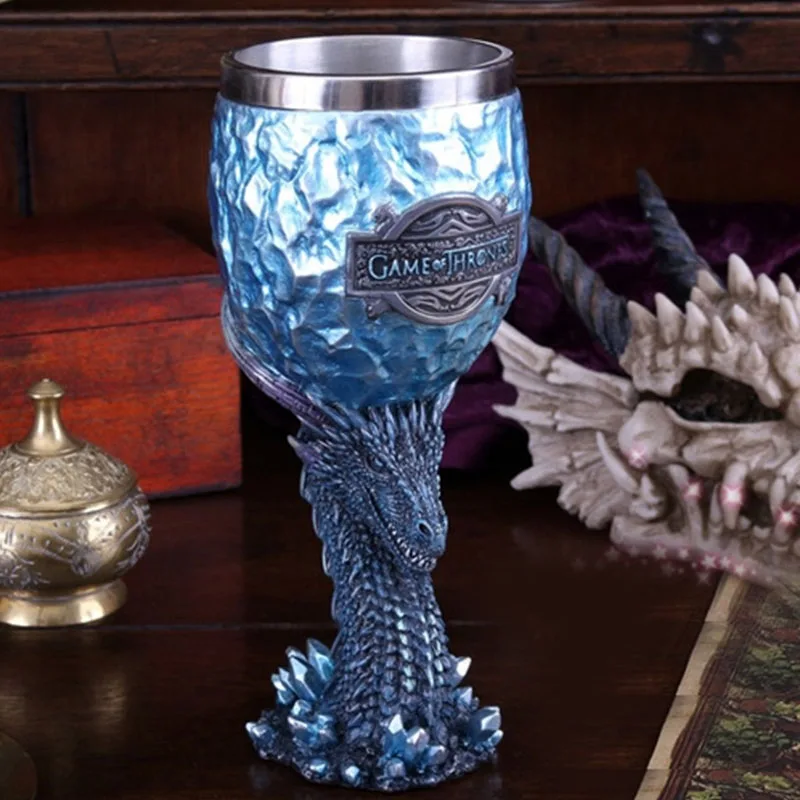 

Game of Throne Goblet Wine Glass Cool Dragon Stark Coffee Mugs Stainless Steel Resin Cups and Mugs Creative 3D Coffee Beer Mug