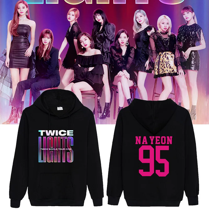 Женская толстовка TWICE WORLD TOUR 2019 KPOP трикотажная спортивная одежда большого размера