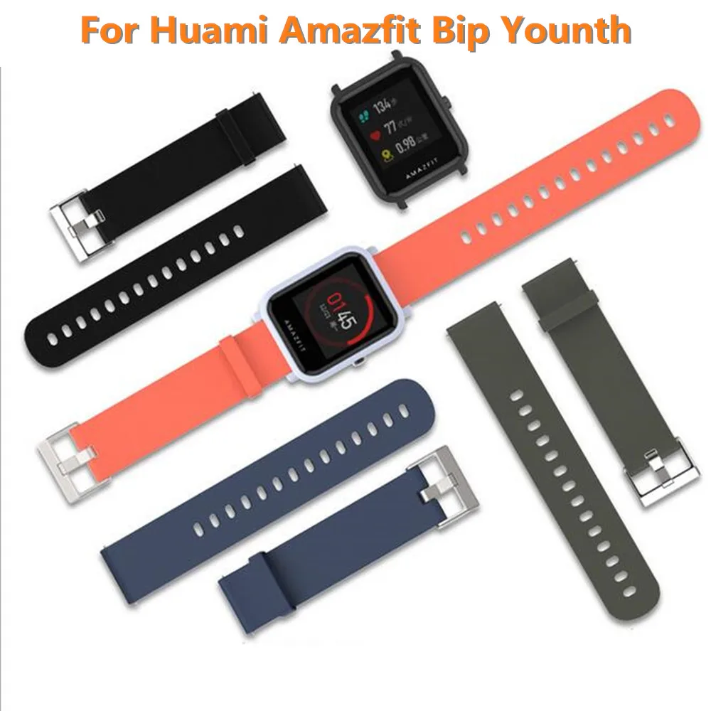 random Ремешок для часов SAKZNR силиконовый сменный ремешок для часов Amazfit для Hua mi Amazfit Bip Younth 22 мм ремешок для часов mi Band 3 ремешок - Цвет: random