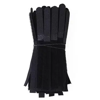 

100Pcs Reusable Silverline Pack Black Hook Loop Cable Cord Ties Tidy Straps