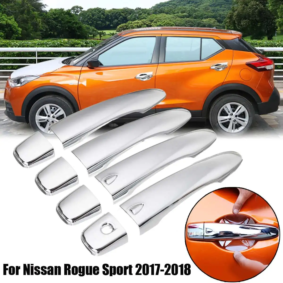 Autoleader 4 шт. ABS Хромированная боковая дверная ручка Накладка для Nissan Rogue Sport