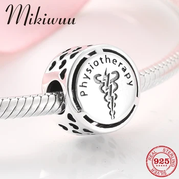 

925 Sterling Silver charms Symbol occupation sign Physiotherapy Beads Fit Original Mikiwuu Charm Bracelet Jewelry making