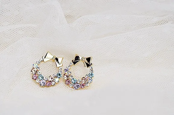 Серьги женские Brinco Brincos Oorbellen Ограниченная серия прямые продажи Изящные супер яркие серьги с бантом