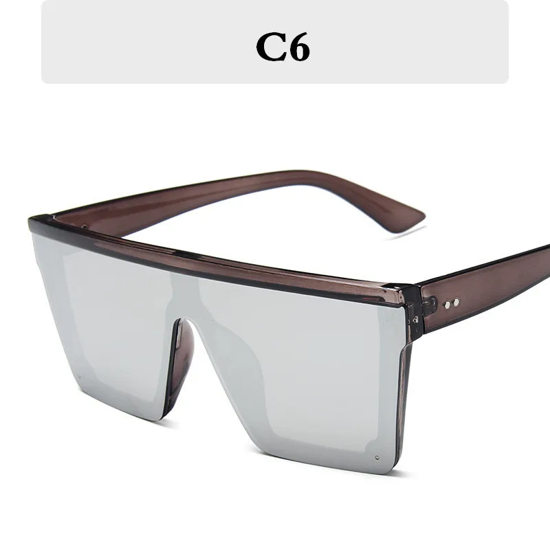 Высококачественные негабаритные женские солнцезащитные очки Роскошные винтажные мужские солнцезащитные очки Uv400 Модные солнцезащитные очки Oculos - Цвет линз: C6