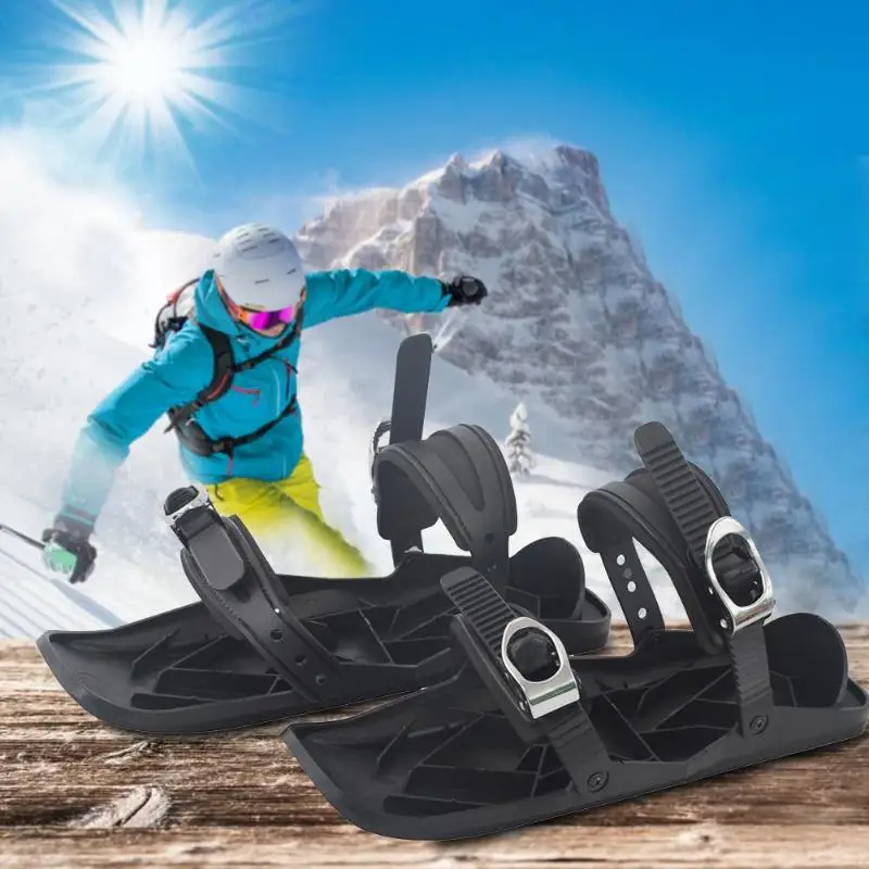 

1 Pair Ski Shoes Mini Ski Skates for Snow The Short Skiboard Snowblades High Quality Adjustable Bindings Portable Skiing Shoes