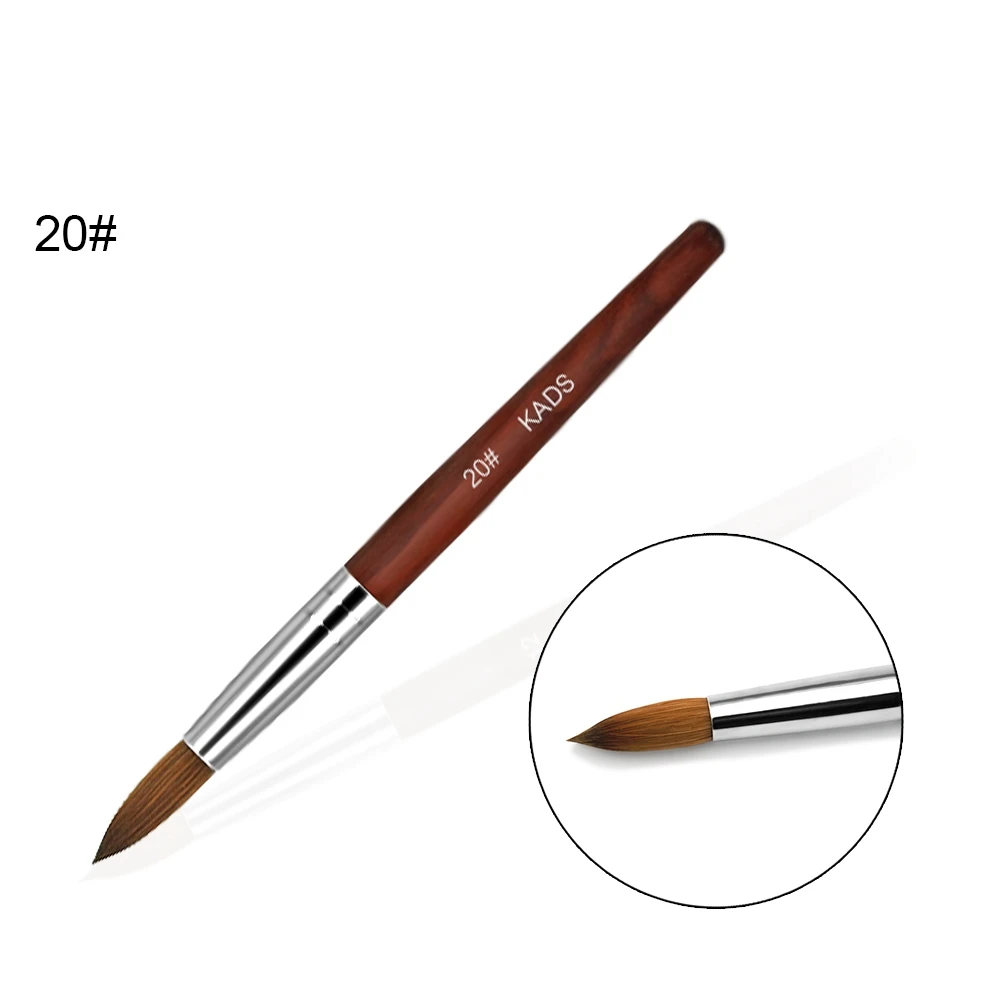 Kads 14# колонок соболь ручка красного дерева ногтей инструменты искусство ногтей кисти для профессионального ногтей оборудование инструмент для рисования - Цвет: Size 20