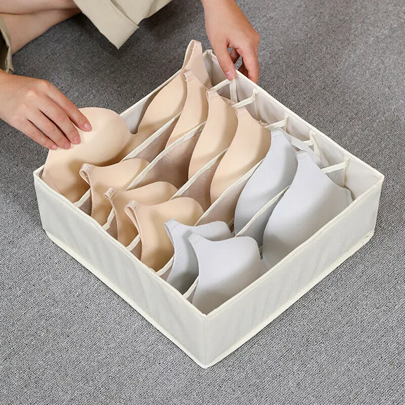 

2019 Newest Hot Cloth Portable Drawer Divider Closet Underwear Socks Bra Ties Organizer Container Storage Box