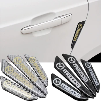 

4PCS Carbon Fiber Protector Car Stickers Auto Accessories For Mazda RX5 323 626 RX MX CX cx4 cx5 cx7 mx3 Protege Axela 2 3 5 6