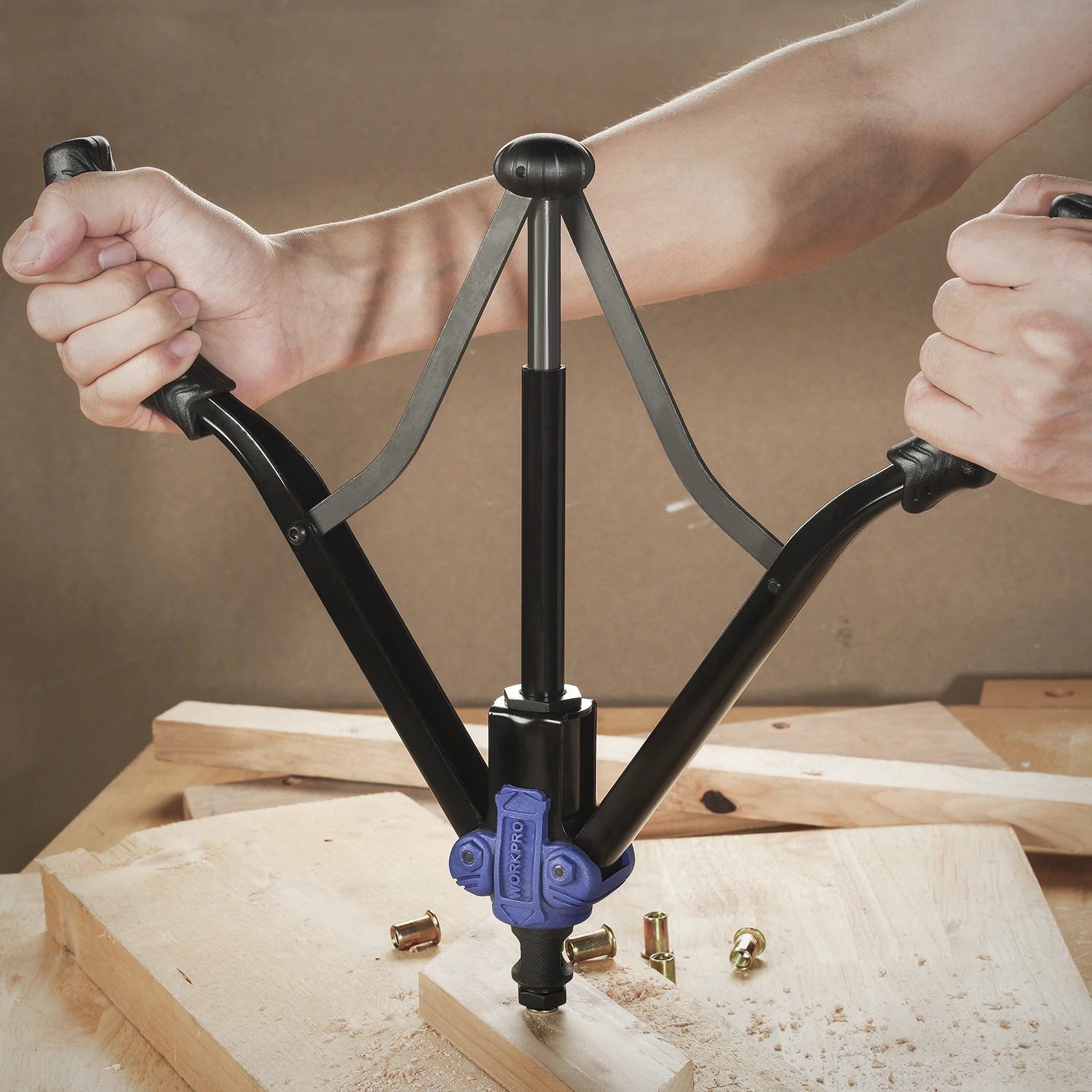 High Leverage Rivet Nut Tool Kit with Metric and SAE Mandrels