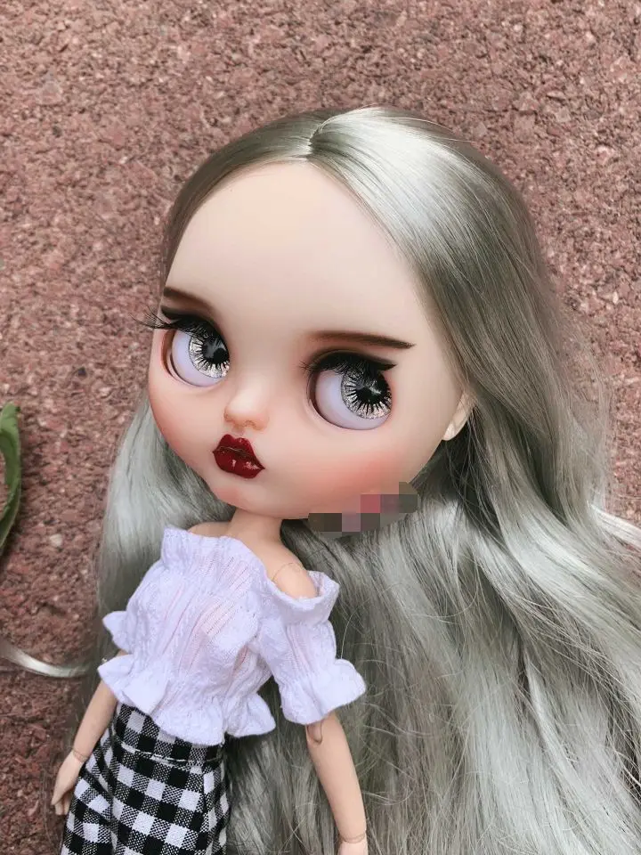 Кастомизация кукла Обнаженная blyth кукла милая кукла предпродажа 0802 - Цвет: Nude doll silvery