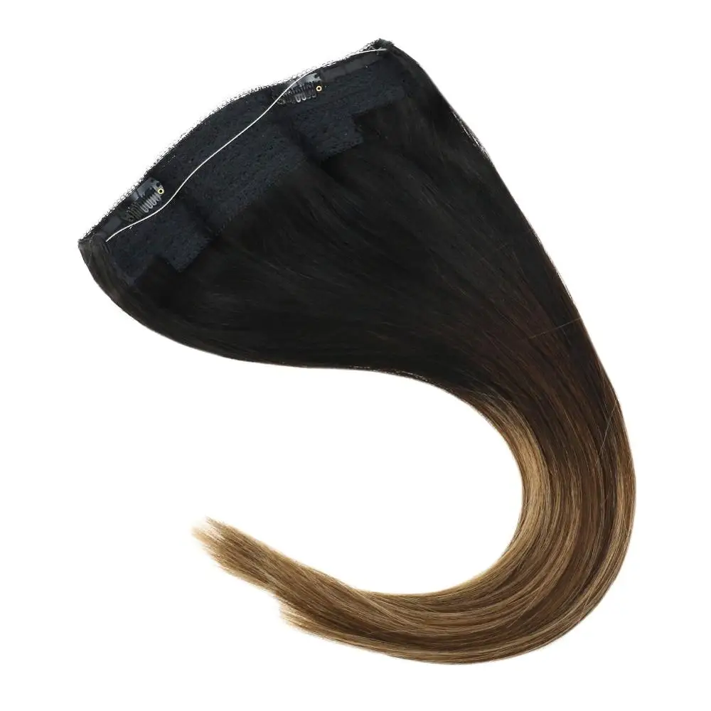 VeSunny, невидимая проволока, Halo, накладные человеческие волосы, переворачивающиеся в Рыбий линии, с 2 клипсами на балаяге, темно-коричневые и светлые волосы