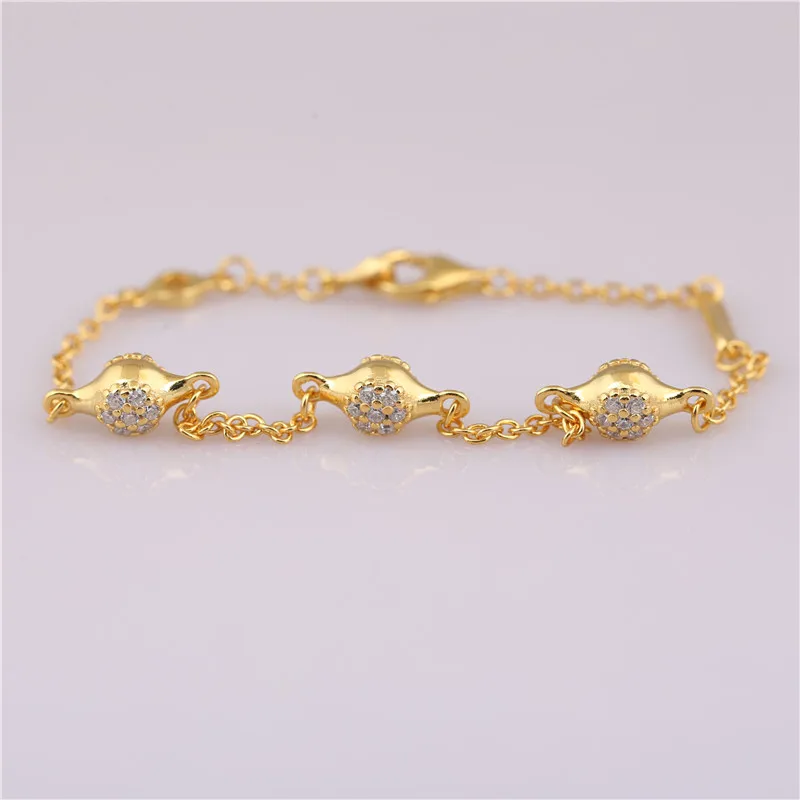 925 стерлингового серебра Браслет Белый Циркон CZ регулируемый браслет золотой любви pod браслет подарок на день рождения