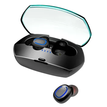 

Bluetooth 5.0 Wireless Earphones Surround Stereo Sound Effect Long Standby Earphones With Charging Compartment Separation Design