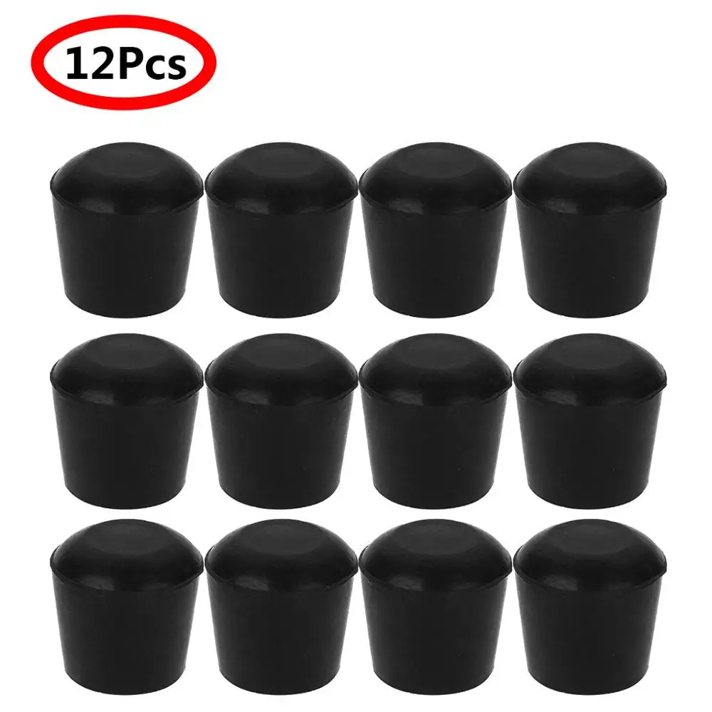 12Pcs Rubber Furniture Foot Table Chair Leg End Caps Covers Tips Floor Protectors for Indoor Home Outdoor Patio Garden Office