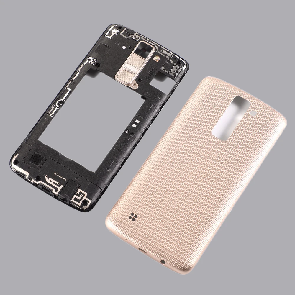 Корпус для LG K8 2016 Phoenix 2 K350DS K350N K350E US375 K371 AS375 чехол средней рамы 1 Sim / + задняя крышка