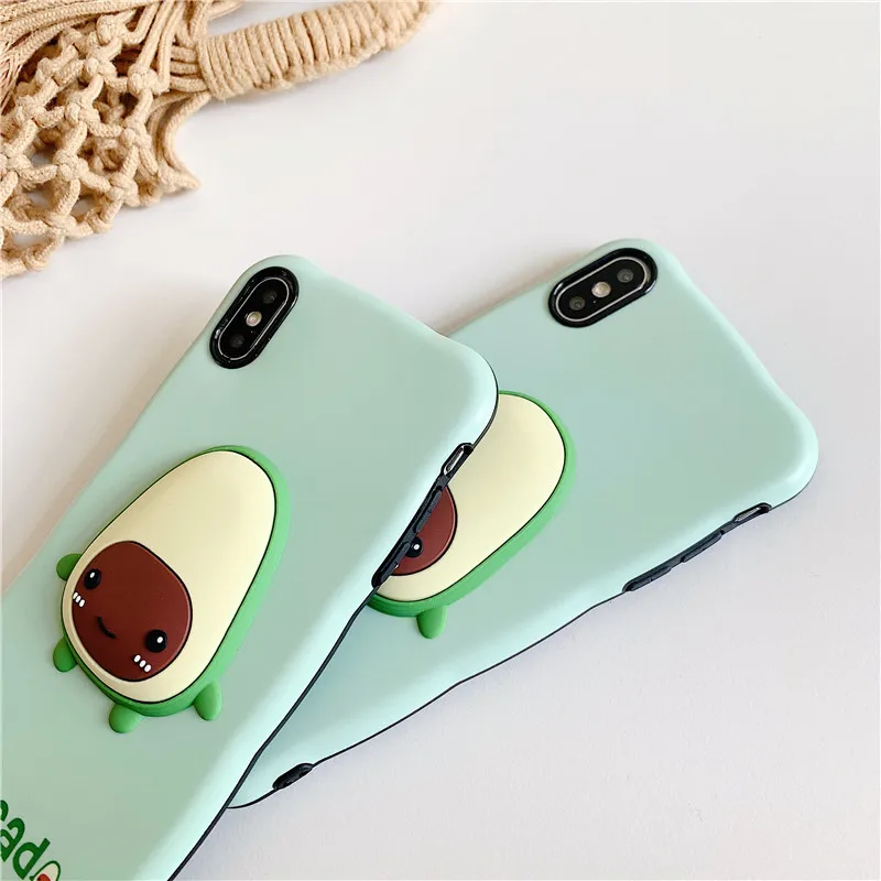 Чехол Remazy с 3D авокадо для iPhone 7 XS MAX XR X 8 6 6s Plus, милый зеленый мягкий IMD чехол для телефона, противоударный матовый чехол