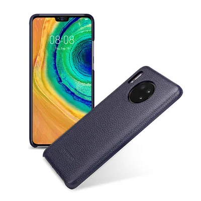 Ультратонкий защитный чехол на заднюю панель для huawei mate 30/30 Pro, роскошный защитный чехол из натуральной кожи для huawei mate 30 30pro - Цвет: Синий