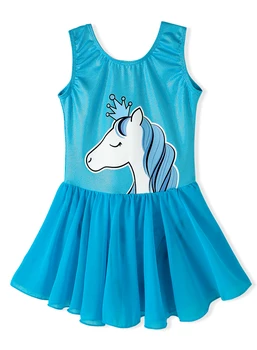 

Littele Girls Sleeveless Ballet Dress Cartoon Unicorn Ballet Skirt Kids' Stage Dance Wear Gymnastic Ballet Dress