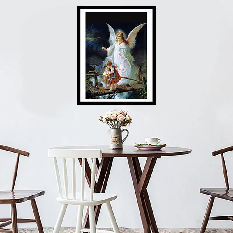 Modern Popular 5D Painting Full Drill Needle Arts Yarn Cross Stitch Diamond Painting Originality Angel Sewing Round Rhinestones