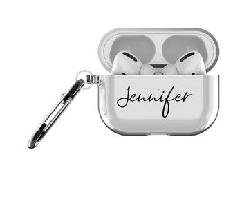 

Custom Personalized Clear Case For Airpod Pro Case with Keychain and Running Strap Protective Customized Name Photo Logo DIY