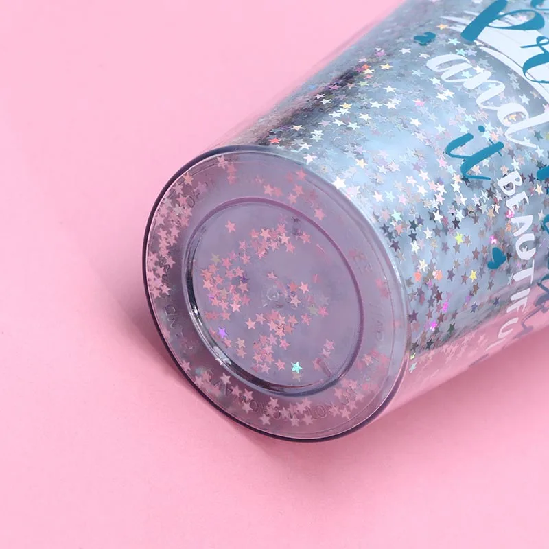 400 мл японская милая девочка мультфильм модная бутылка прозрачная пластиковая бутылка студенческий большой емкости сок, напиток портативная бутылка